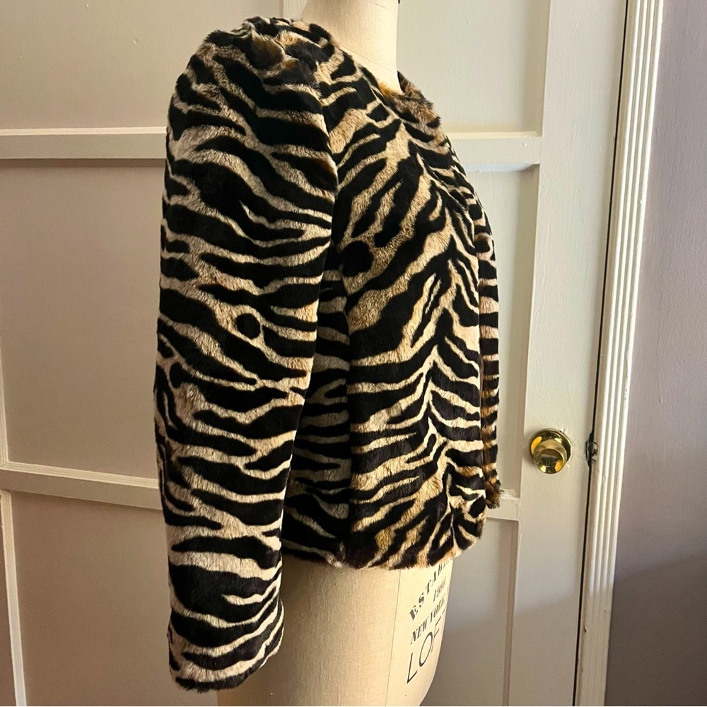 NWT•Banana Republic•Faux Fur Tiger Coat•sz S - Picture 3 of 12